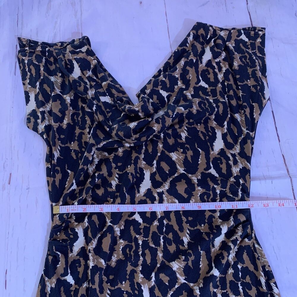 Diane Von Furstenberg DVF DRESS 100% Silk Leopard Animal Print Bodycon 8 Medium - Picture 10 of 16